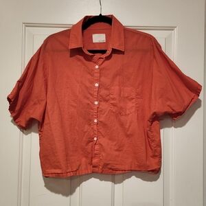 Band of Outsiders Cropped Pocket Button Up